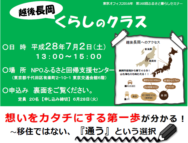 【新潟県】長岡暮らしセミナー”くらしのクラス”